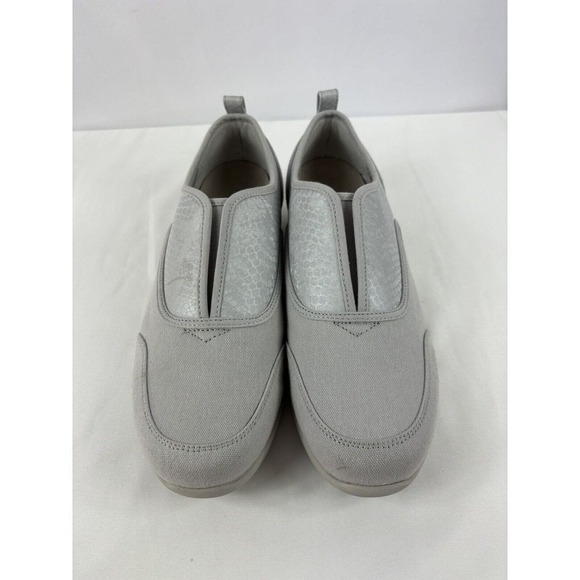 Vionic Magnolia Denver Slip On Sneakers Light Grey Canvas Snakeprint 10 Orthotic - Picture 11 of 11